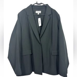 NWT The Drop 4X Black Blazer Boyfriend Longline Single Button Long Sleeve Office
